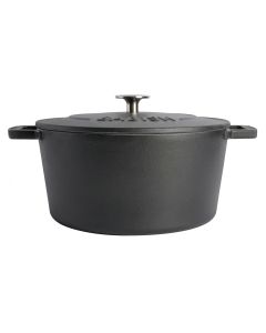 Babish 6 Quart Round Enameled Cast Iron Dutch Oven with Self-Basting Lid in Black