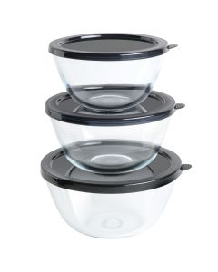 Babish 6 Piece Borosilicate Glass Mixing Bowl Set with Lids
