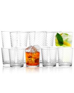 Pasabahce 16 Piece Horizon Double Old Fashioned and Tumbler Glass Set