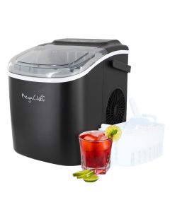 MegaChef 26 Pound Countertop Bullet Ice Maker in Black with Basket and Scoop