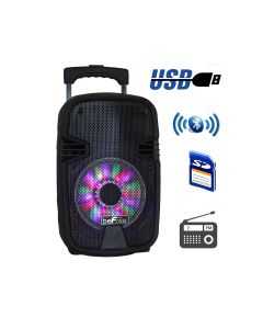 beFree Sound 8 Inch Bluetooth Portable Party Speaker with USB, SD and Reactive Lights