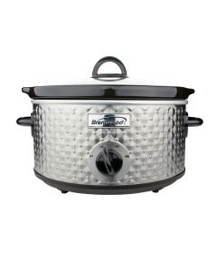 Brentwood 3.5 Quart Diamond Pattern Slow Cooker in Stainless Steel